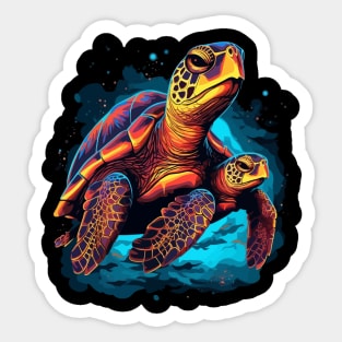 Sea Turtle Fathers Day Sticker